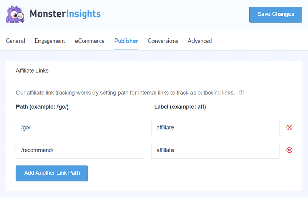 MonsterInsights tracking