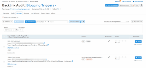 remove toxic backlinks