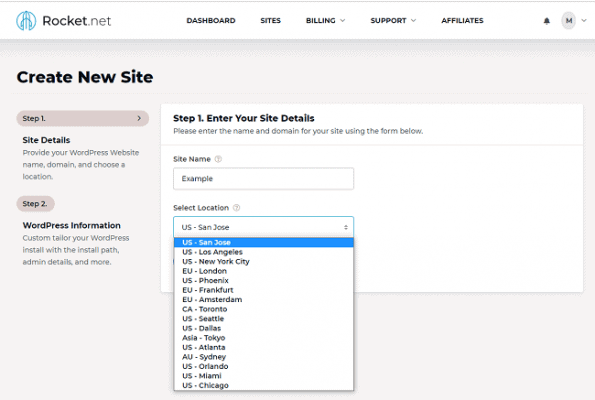 Rocket.net Hosting Review - Why It's Your Best Bet? 5 Rocket-create-site