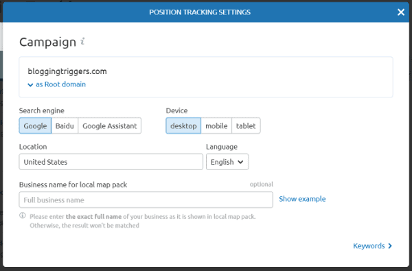 Semrush-position-tracking