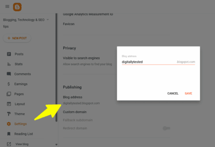 Blogger custom domain