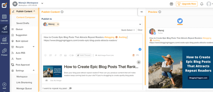 13 Best Twitter (X) Apps to Schedule Your Tweets (Free and Premium) 12 Social-Champ-look