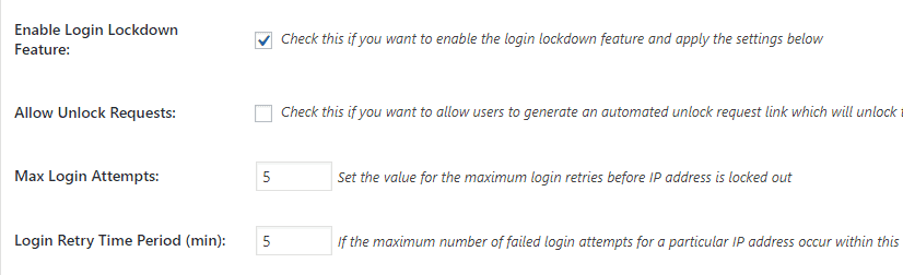 all in one WP security settings