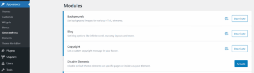 GeneratePress modules
