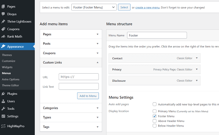 How to Edit Footer in WordPress (Step by Step) 4 footer menu wordpress
