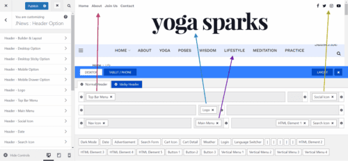 JNews-headear-builder-settings