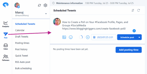 13 Best Twitter (X) Apps to Schedule Your Tweets (Free and Premium) 8 socialdog schedule tweets