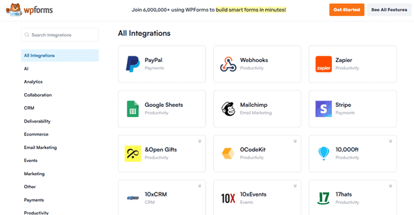 wpforms integrations wpforms integrations