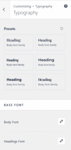 typography settings typography settings