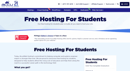 AccuWeb free student hosting Best Web Hosting Services for Students