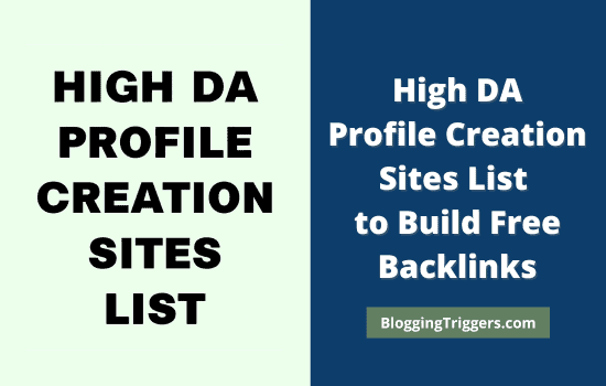 High DA Profile Creation Sites List