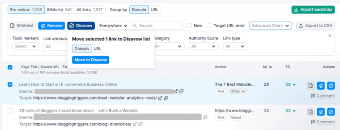 semrush backlink audit