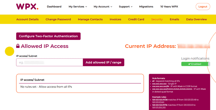 wpx hosting security