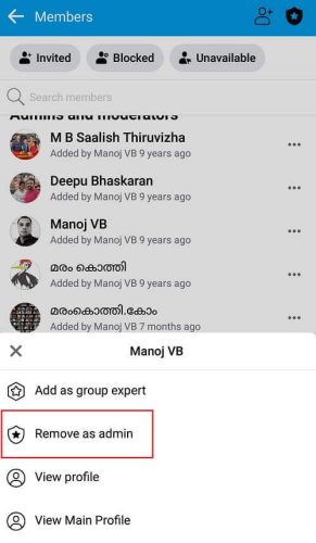 delete facebook group iphone