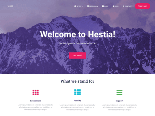 Hestia free wordpress blog theme