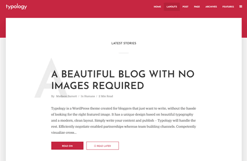 Typology wordpress blog themes