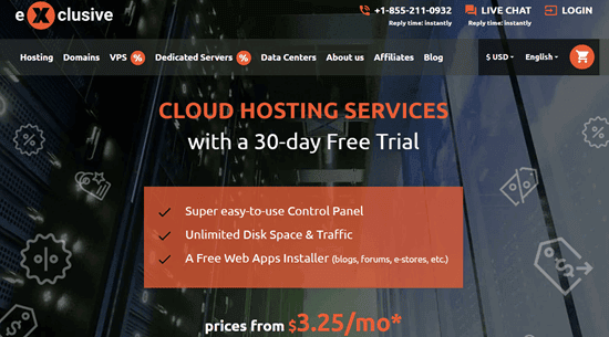 exclusive hosting free trial