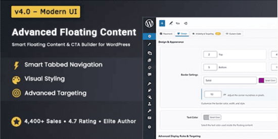 Advanced Floating Content Advanced Floating Content