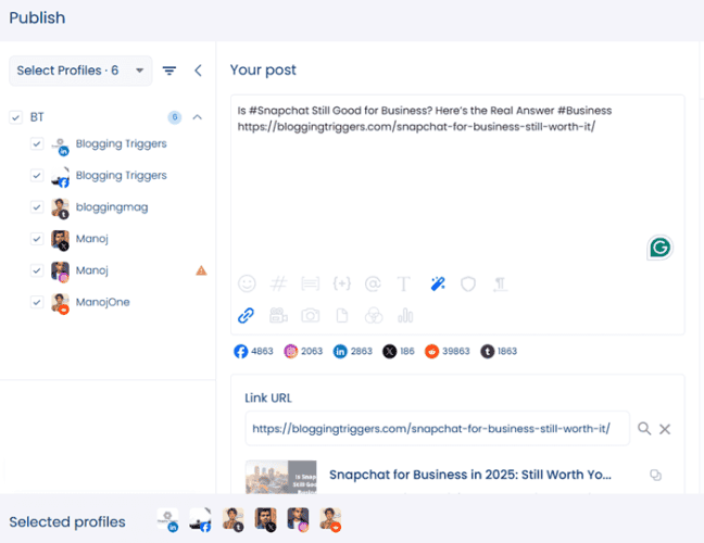 Vista social post composer Vista social post composer