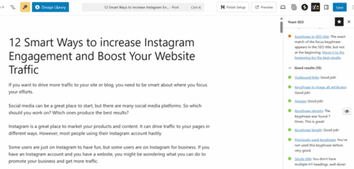 Yoast seo single post settings