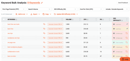 bulk keyword analysis