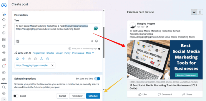 Free Facebook scheduling