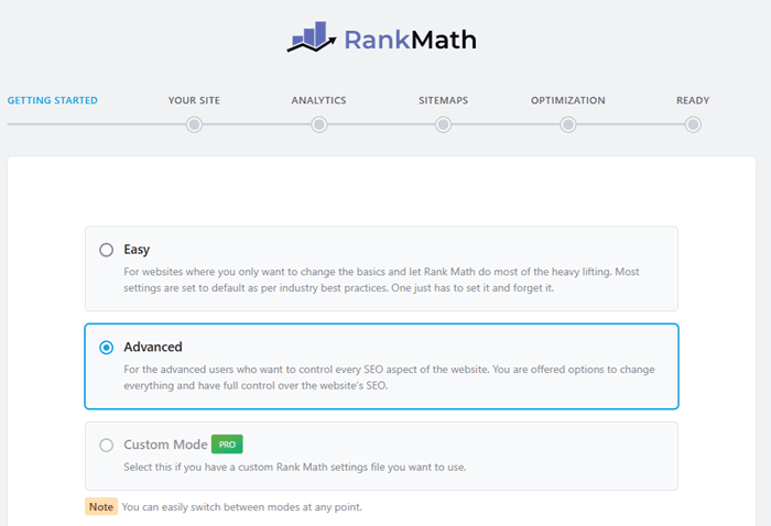 Rank Math setup Rank Math setup