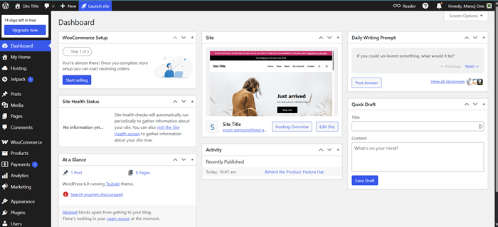 wordpress.com dashboard