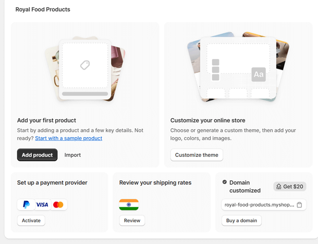 shopify setup shopify setup