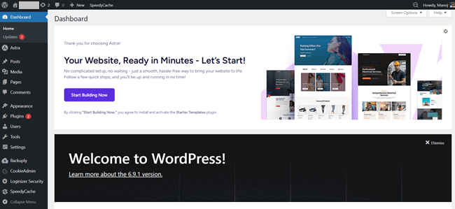 wordpress dashboard wordpress dashboard